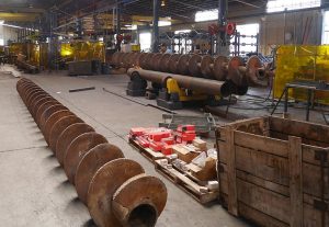 Special Augers in the staging area at Champion Equipment